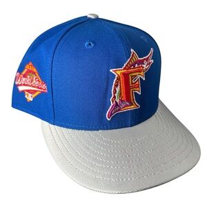 Florida Miami Marlins Hat Club New Era Juice Box Neon Blue Silver Fitted 7 5/8